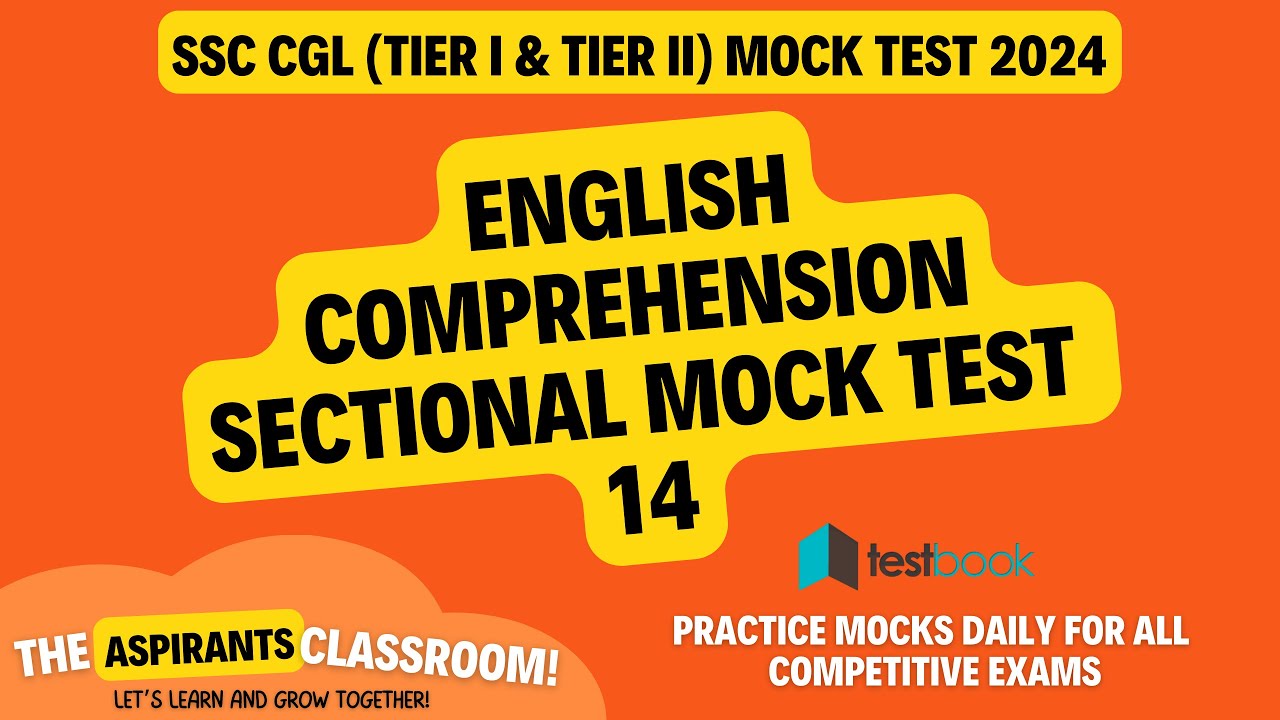🔴🎖Testbook-English Comprehension Sectional Mock Test 14 💯 