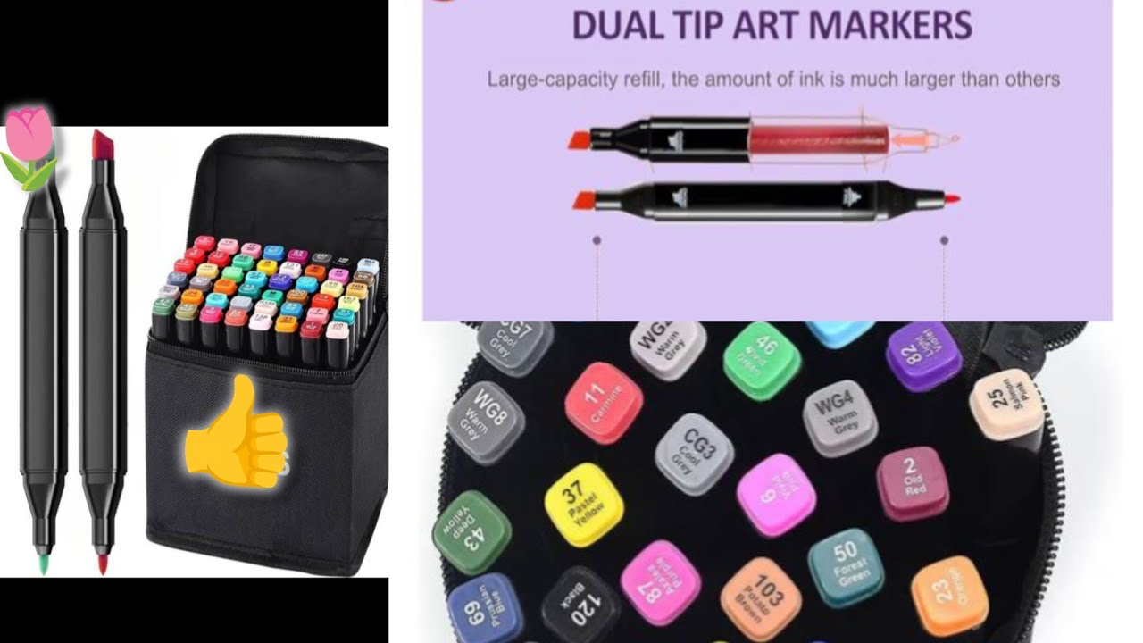 Review 36 colour dual tip markers for sketching , drawing #dualtipmaekers #markers 