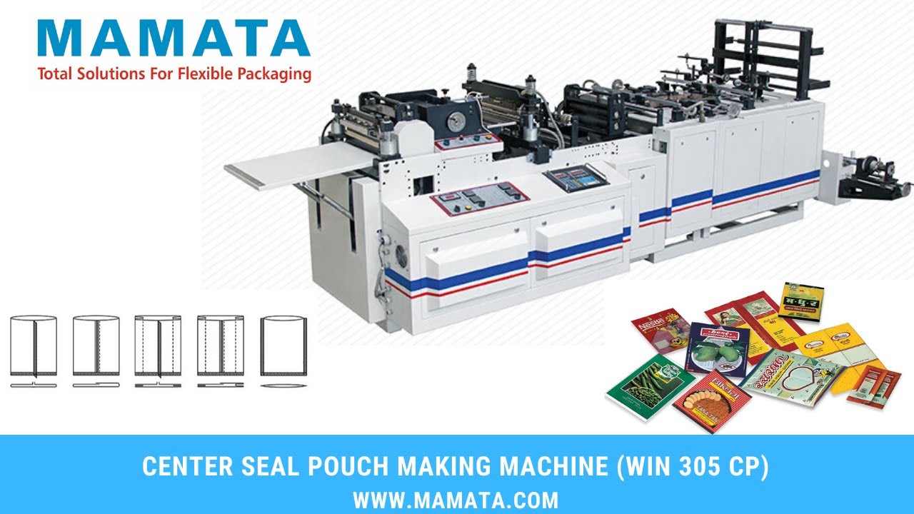 Win 305 CP - High Speed Center Seal Pouch Making Machine making BOPP Overlap Seal Pouch | Mamata