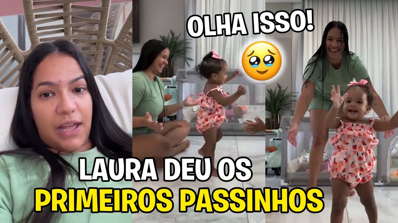 LAURA DEU OS PRIMEIROS PASSINHOS 🥹+ DAVI FOI PRA CASA DO PAI E MAIS