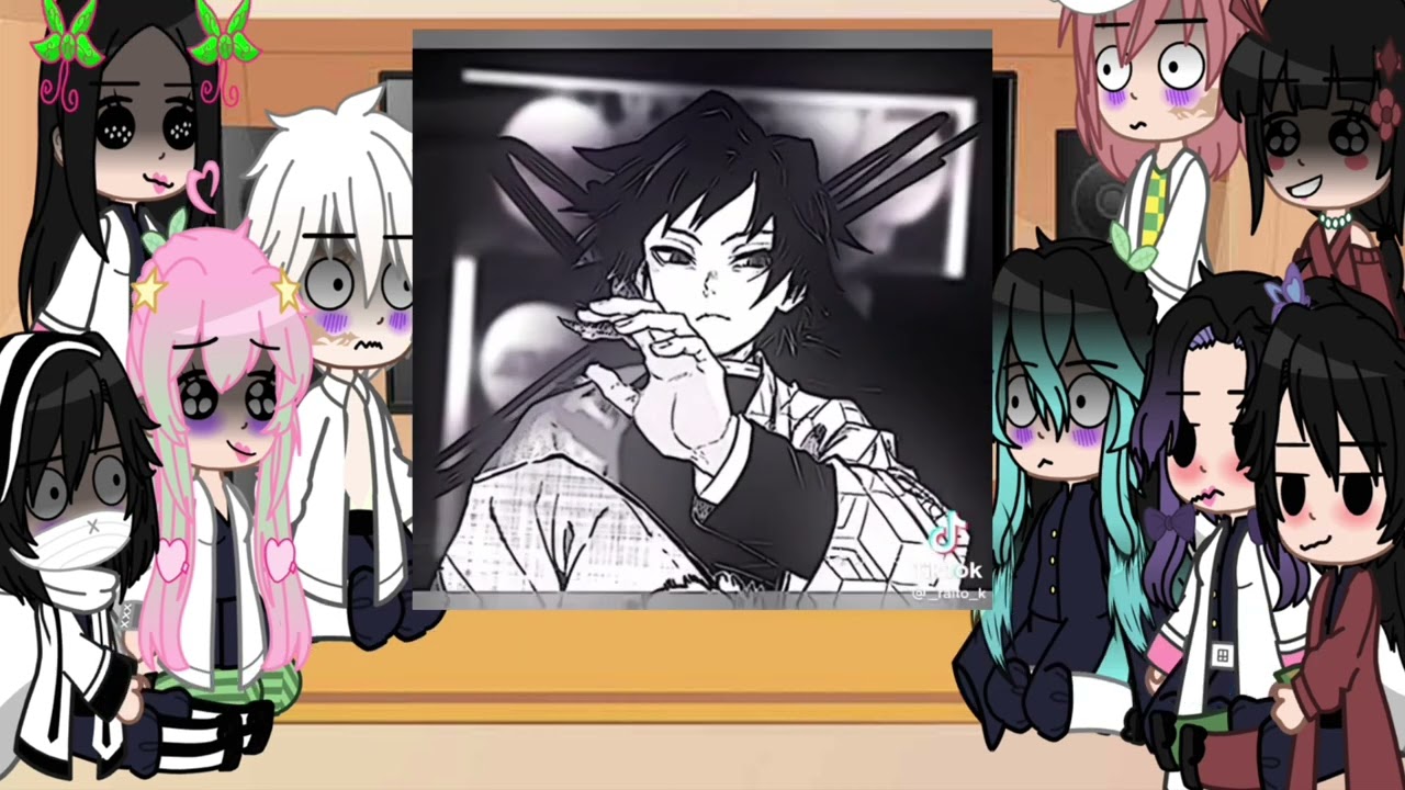 Demon slayer react Shinobu x Tomioka + there sisters and sabito