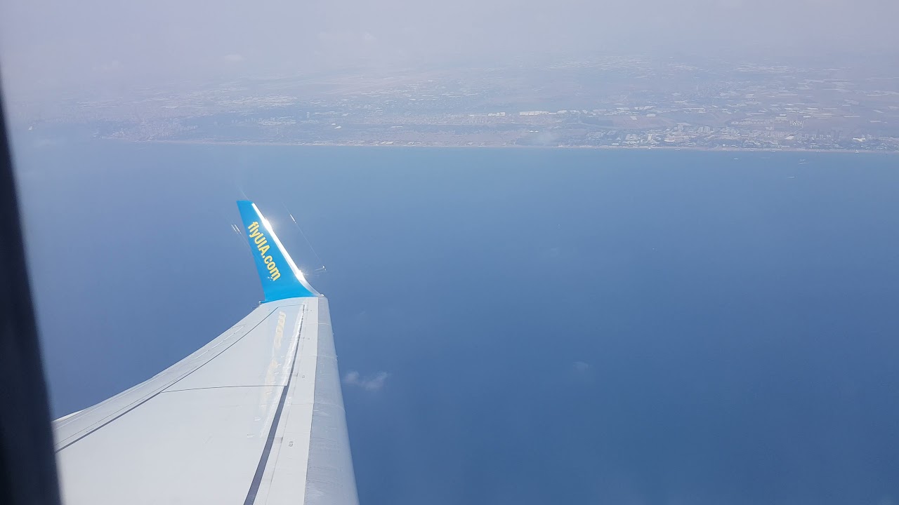 Ukraine International Airlines Boeing 737-800, Antalya Airport (AYT), take-off, взлёт 2
