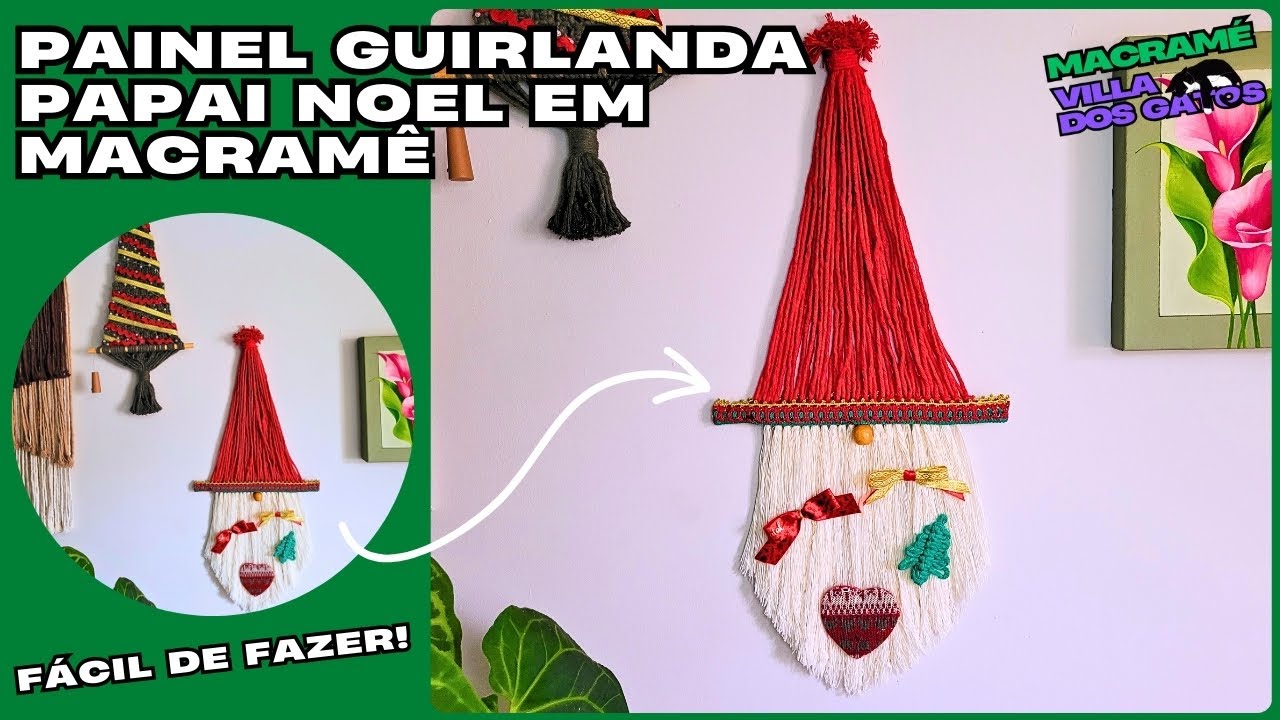 PAPAI NOEL DE MACRAMÊ PAINEL NATALINO