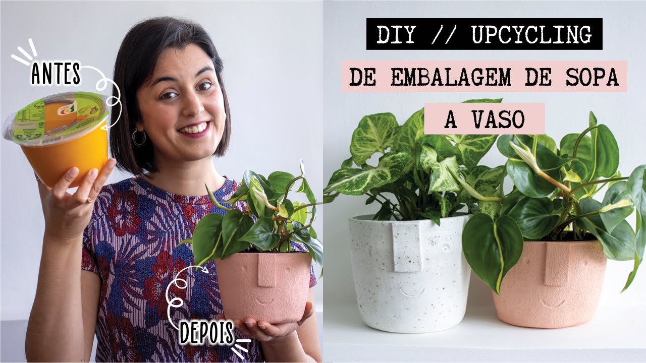 DIY | VASOS DE CERÂMICA - Como Transformar uma Embalagem de Sopa num Vaso ♻️ Upcycling!