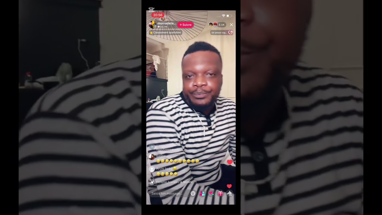 Reaction ya mura po Carine amati na live ya Sara na andy mobali ya mosielu ekamuisi Mokili 