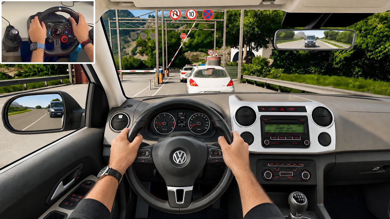 Driving Volkswagen Amarok in the NEW Sandbox Mode - City Car Driving 2.0 | Steering Wheel Gameplay