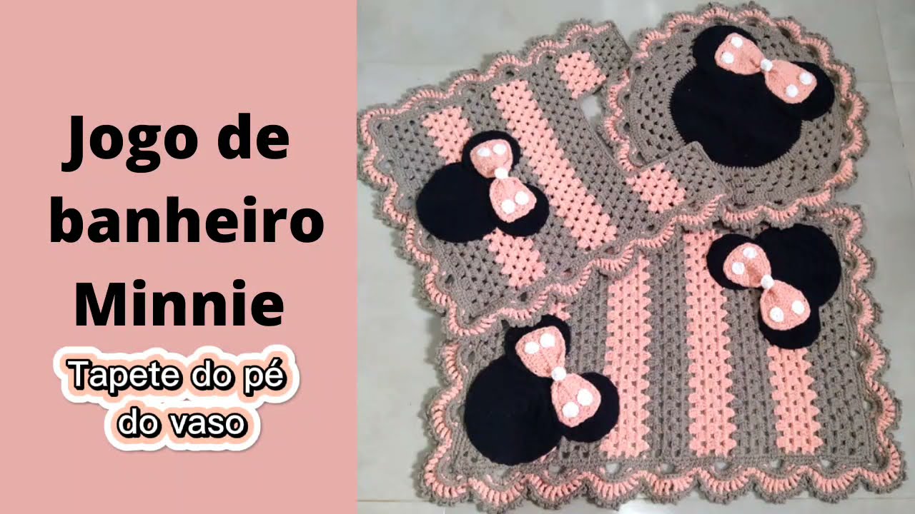 JOGO DE BANHEIRO MINNIE-Tapete do pé do vaso