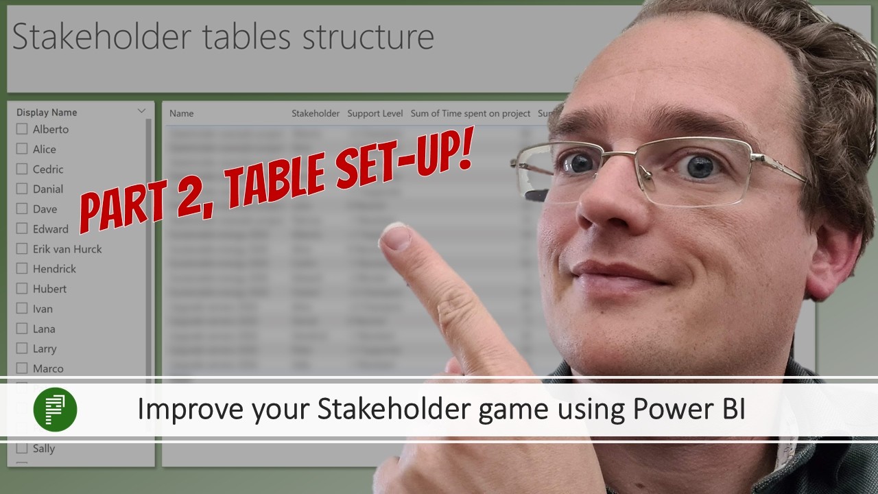Изучение таблиц заинтересованных сторон в Power BI