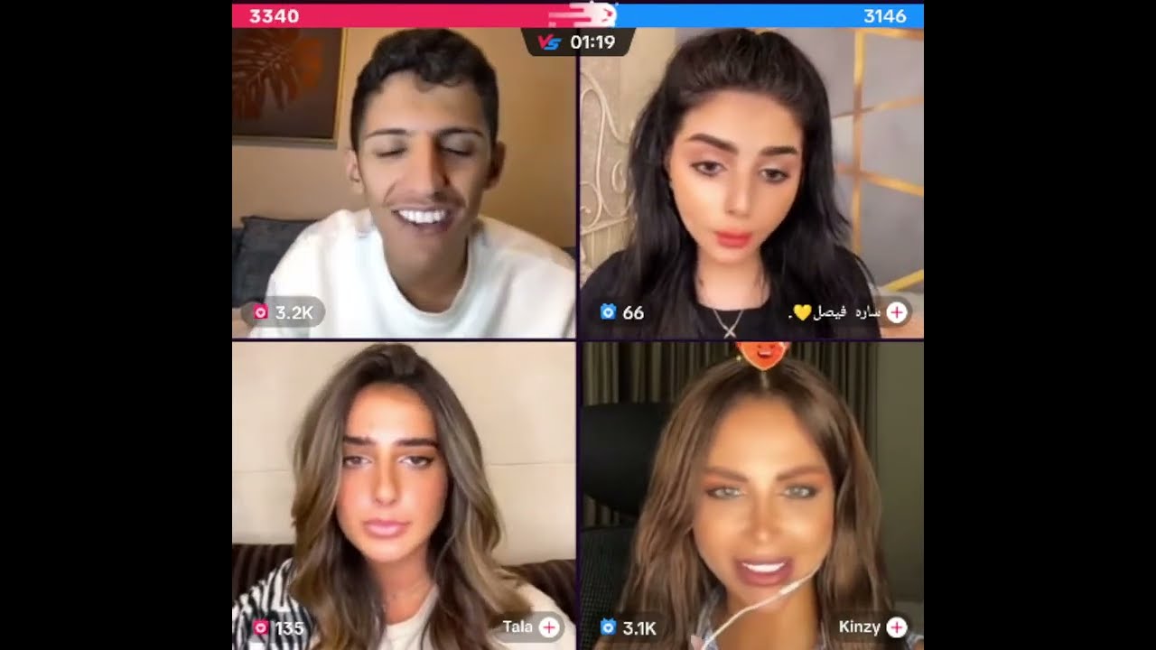 سعود بن خميس مع تالا بدران رباعي مع و سارة فيصل و كنزي دردشة ضحك و طقطقة
