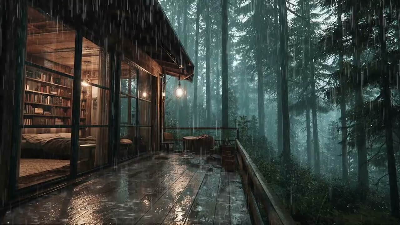 Peaceful Night Rainfall 🌧️ Forest Nature Sounds for Deep Sleep, Focus & Meditation