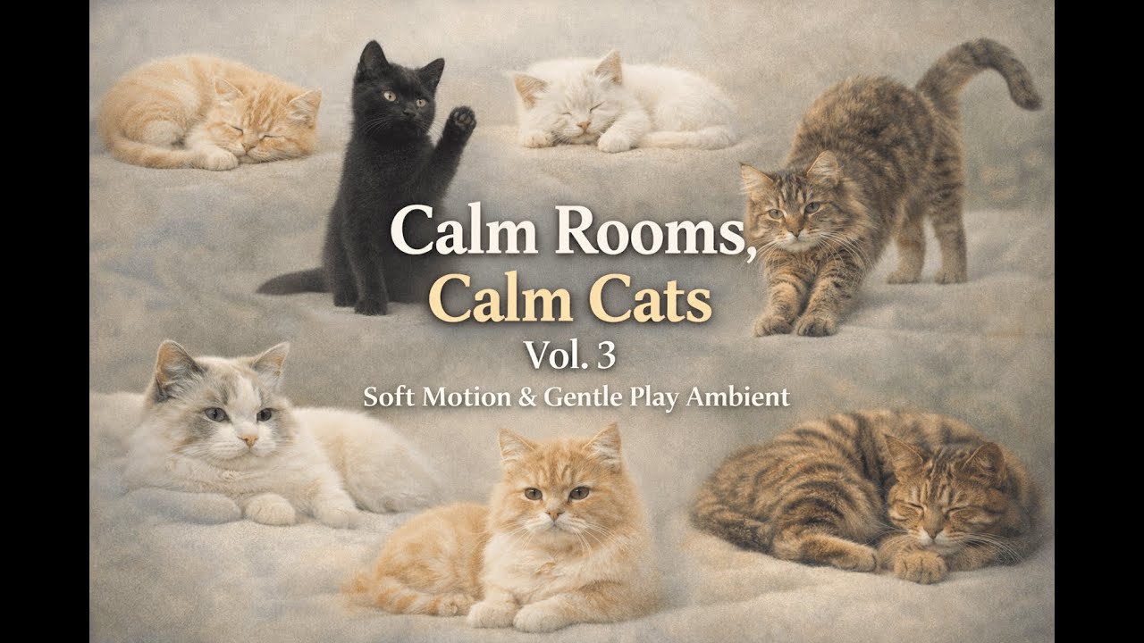Calm Rooms, Calm Cats – Vol. 3 -Soft Motion & Gentle Play Ambient | Katzenfernsehen