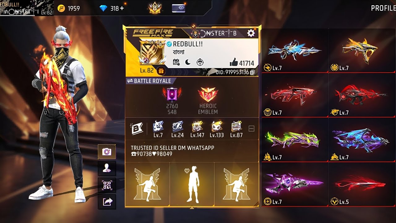 UID:(919953136)Another new ID comes with 8 level prime.⚡ DM to know the price of this ID📞