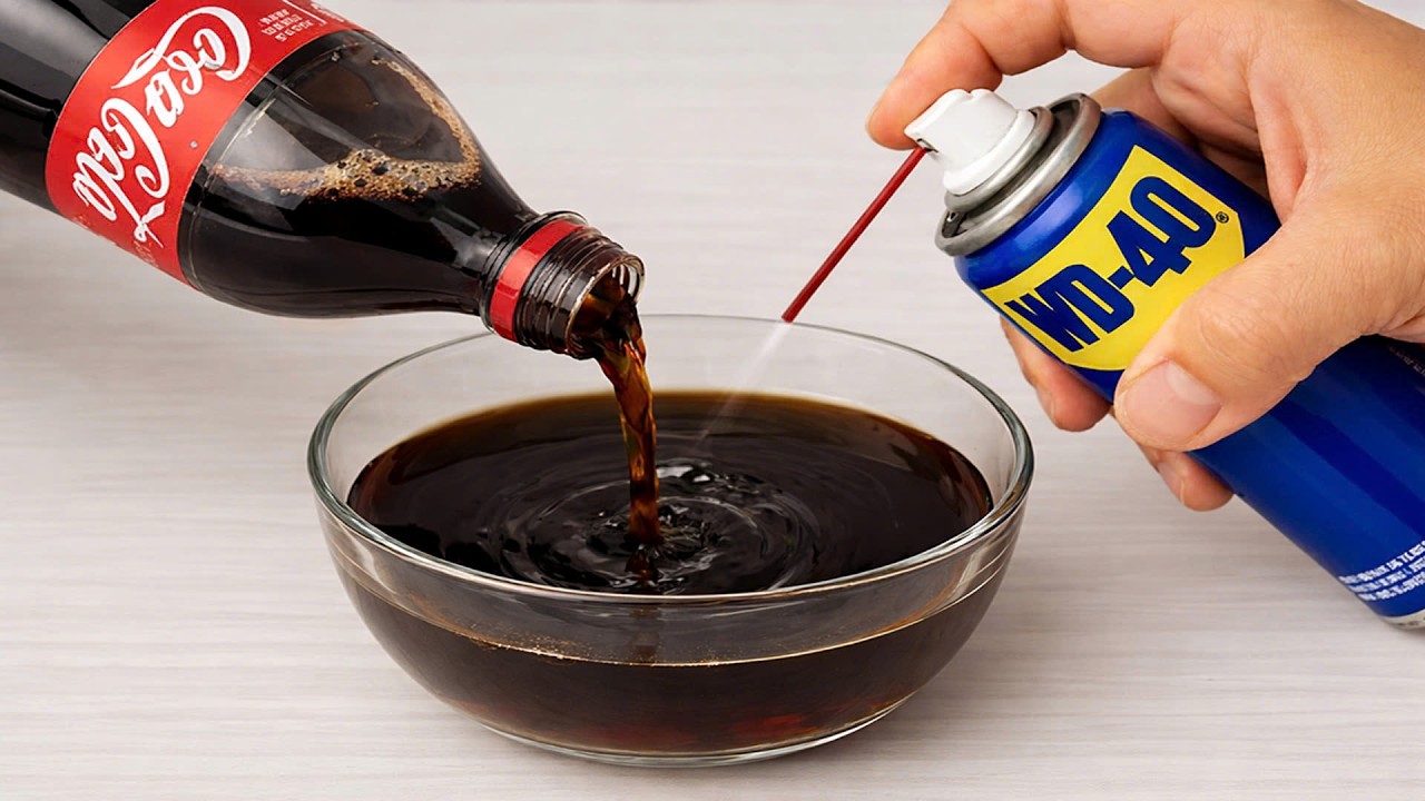 Никто не знает! Распылите WD-40 на Coca-Cola, и вы удивитесь результату!