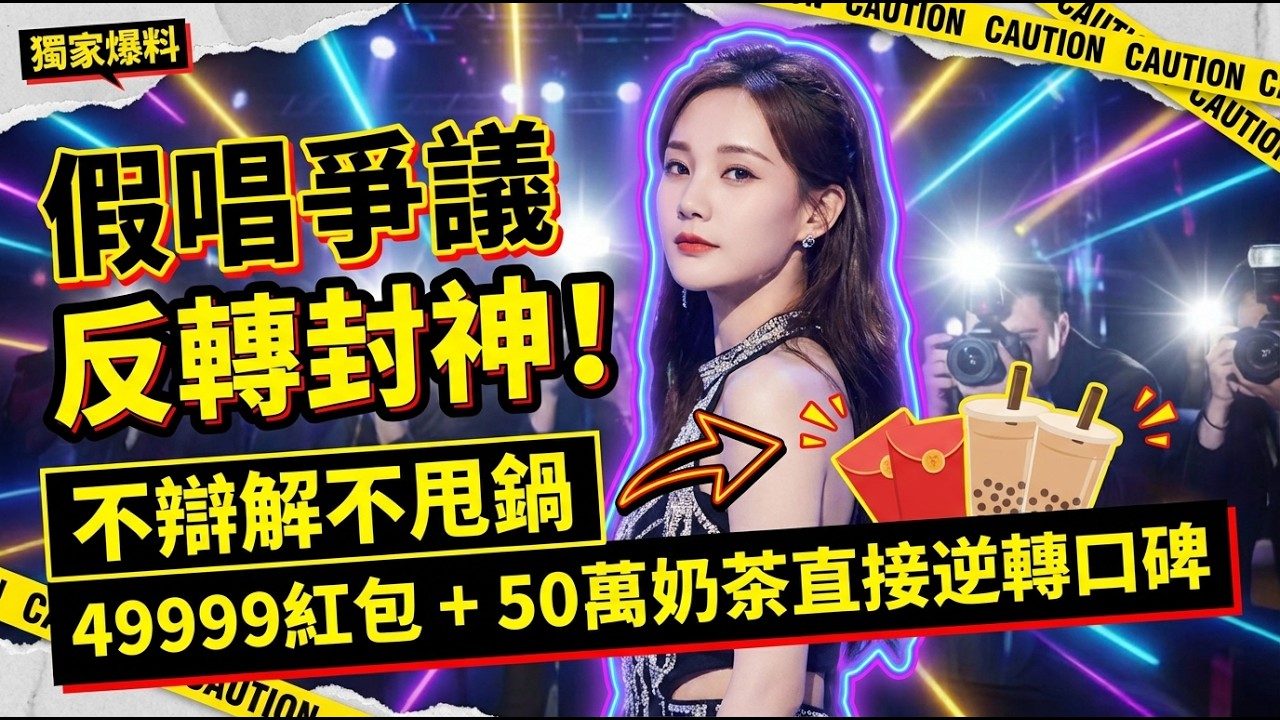 李一桐假唱争议反转封神！不辩解不甩锅，49999 红包 + 50 万奶茶直接逆转口碑