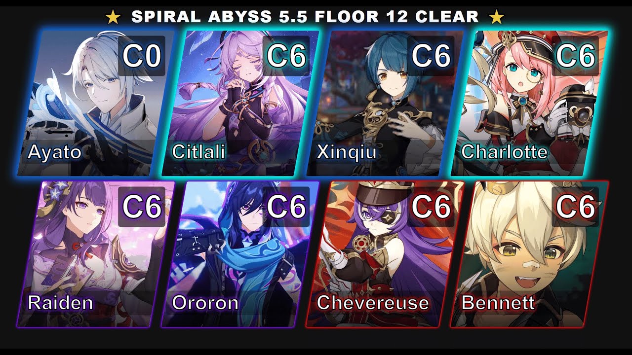 New Spiral Abyss 5.4 5.5! Ayato Freeze & Raiden Overload | Floor 12 Genshin Impact