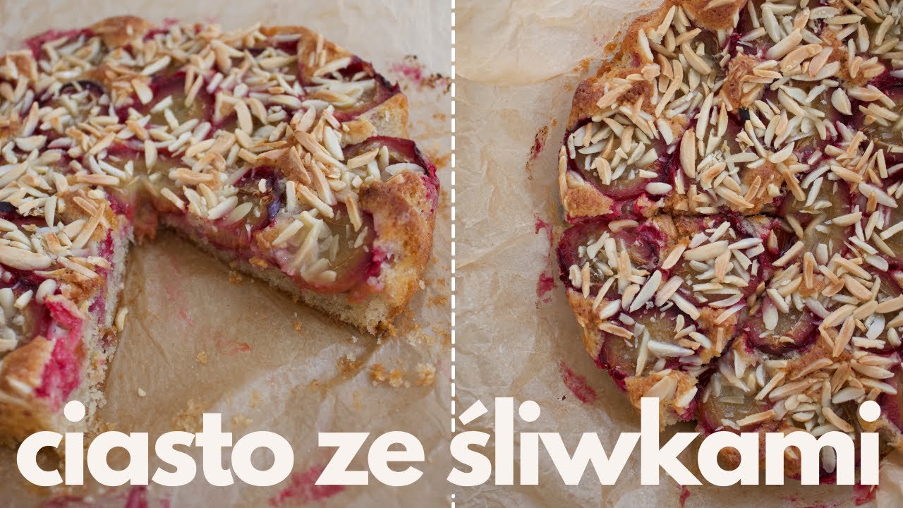 Migdałowe ciasto ze śliwkami | Placek ze śliwkami | Śliwkowe ciasto bez miksera | Wypieki Pauli