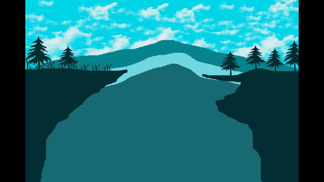 Tutorial Digital Painting - How to design Landscape| Mountain Area Painting।96 Art and Design Club,