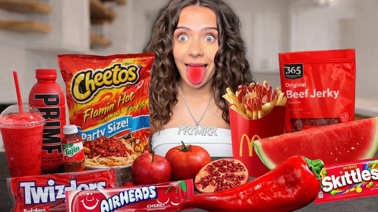 PRYMRR ONLY EATING RED FOODS FOR 24 HOURS!