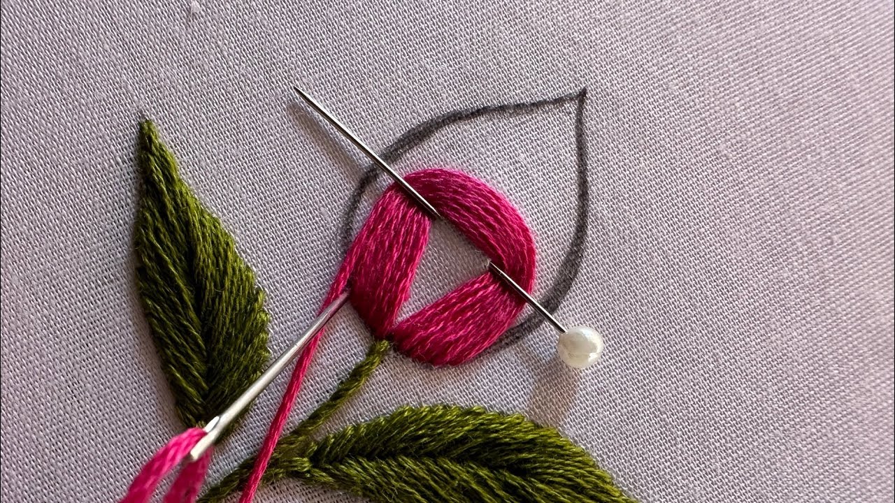 Marvelous leaf embroidery|hand embroidery|hand craft|hand embroidery for beginners|kadhai