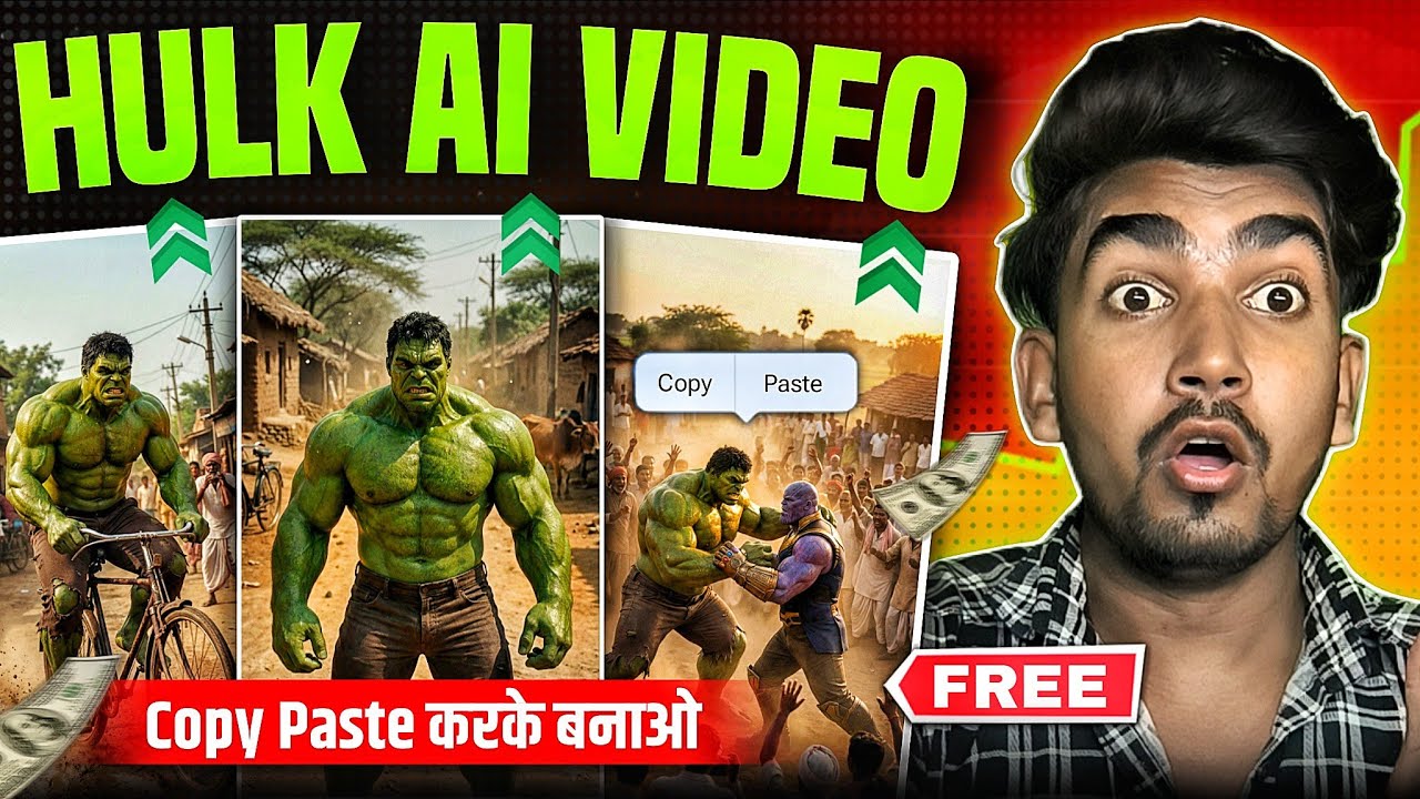 Copy - Paste karke Hulk AI Video kaise banaye | AI se video kaise banaye | Hulk AI Video !