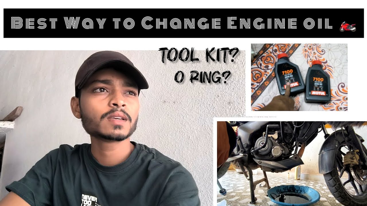BEST WAY TO CHANGE ENGINE OIL AT HOME🏡| TOOL KIT🧰| OIL O'RING| STRAINER | #motul #7100 #oil #change
