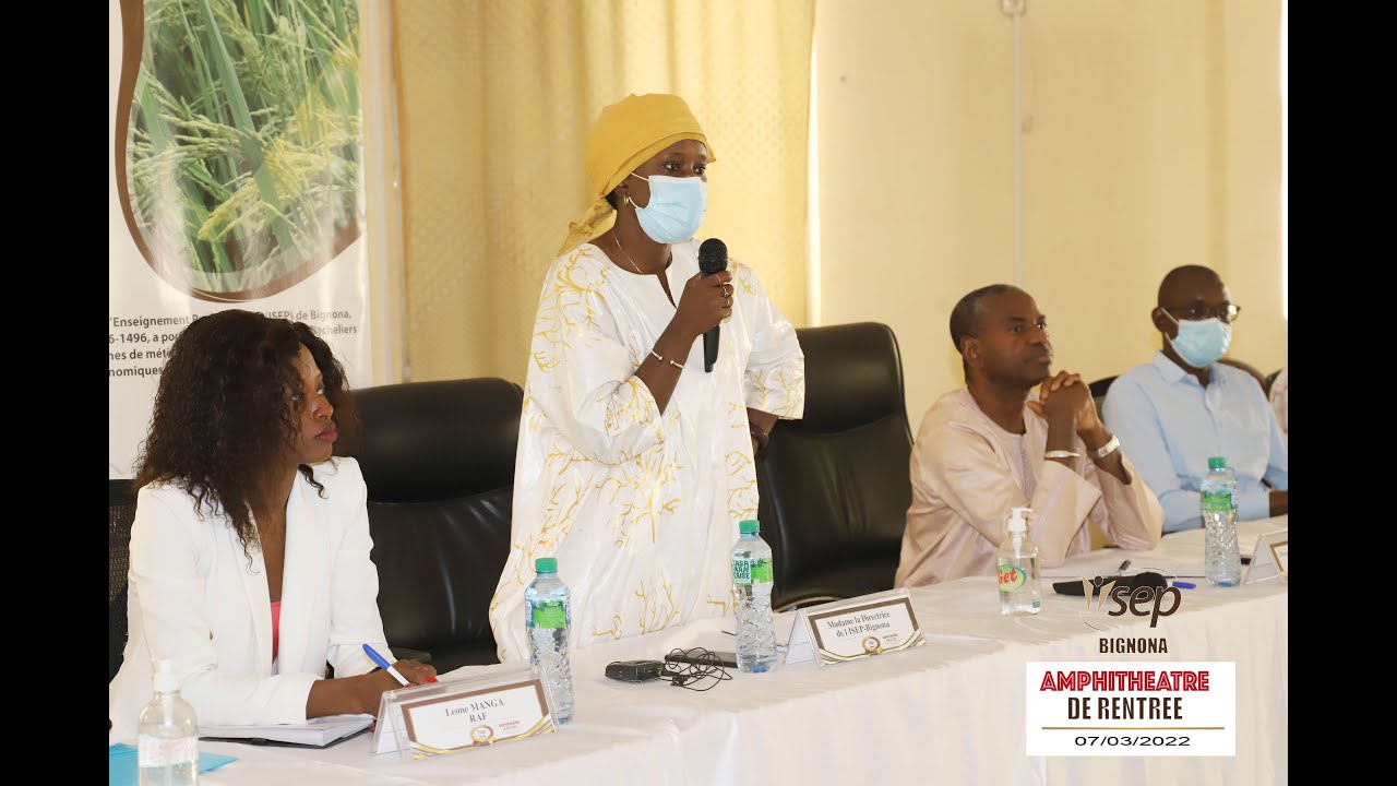 Amphithéâtre de rentrée de L'ISEP Bignona discours de Madame la Directrice, Professeur Sire Diedhiou