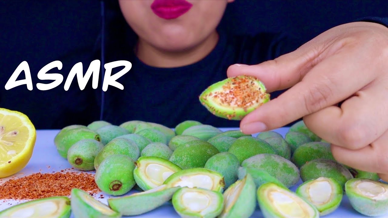 ASMR FRESH GREEN ALMOND CRUNCHY EATING SOUND|KiKi ASMR   #asmr #mukbang #asmrsounds