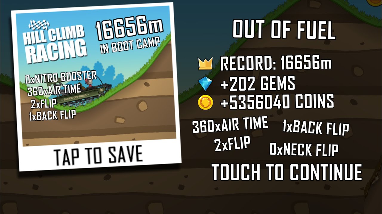 Hill Climb Racing - Boot Camp 16656m in Super Off Road