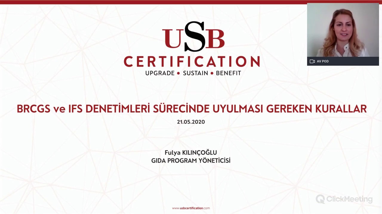 Webinar : BRCGS ve IFS Denetimleri Sürecinde Uyulması Gereken Kurallar