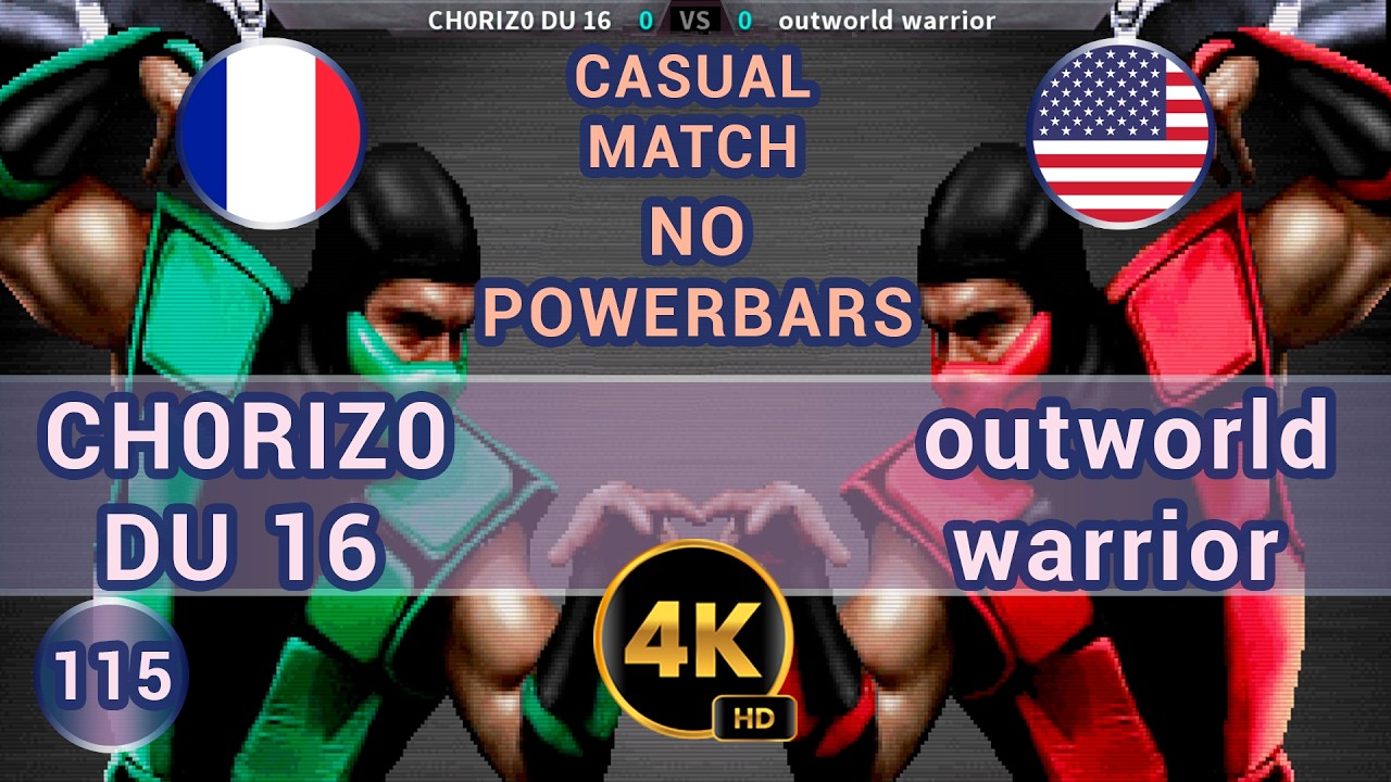 UMK3 - 🇫🇷 CH0RIZ0 DU 16 vs outworld warrior 🇺🇸 CASUALS / 4K 60 FPS #umk3 #t99hex #t99h #team99hits