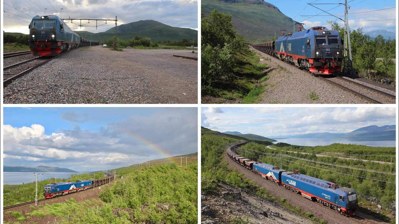 LKAB IORE: Heavy Iron Ore trains in the Arctic Circle in beautiful scenery - 1/7/24