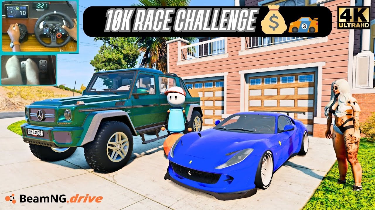 Ferrari 812 | Гонка суперкаров на 10 км с высокими ставками | BeamNG.drive Convoy с Logitech G29