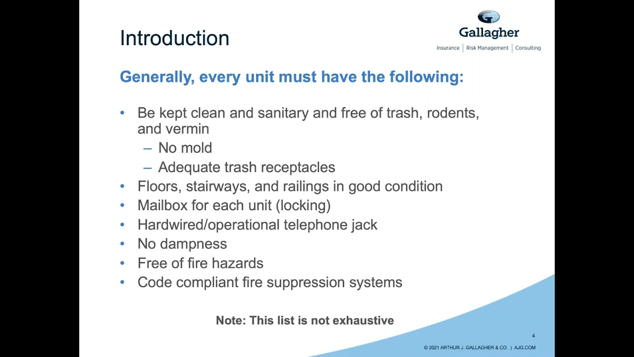 Habitability Claims &ndash; Impacts on Affordable Housing Insurability