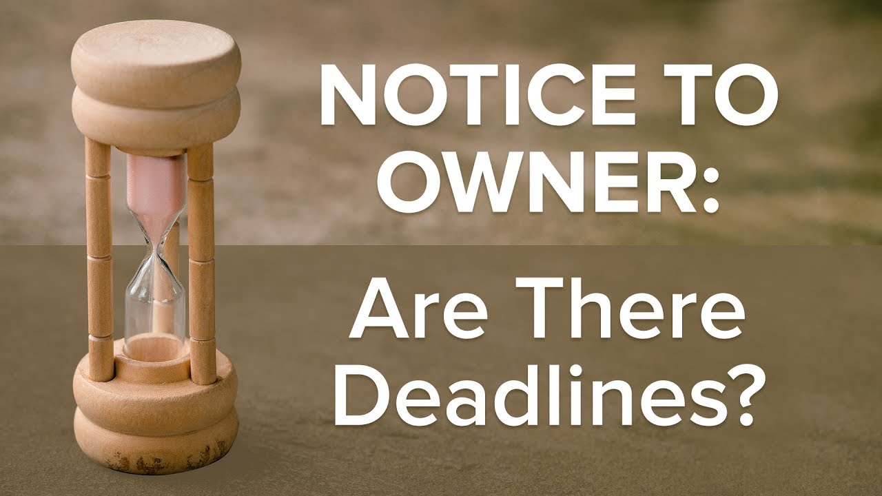 Notice to Owner: Are There Deadlines?