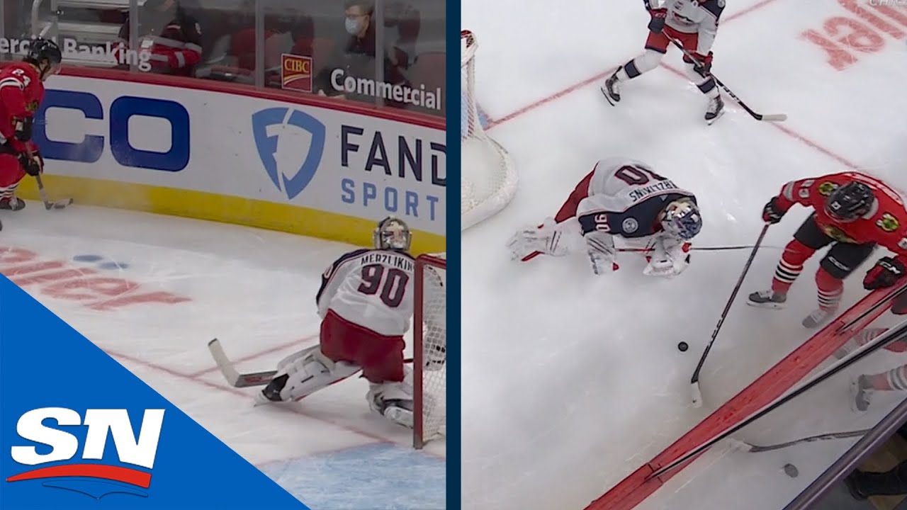 Blue Jackets' Elvis Merzļikins Coughs Up's Lead to Multiple Chicago Goals