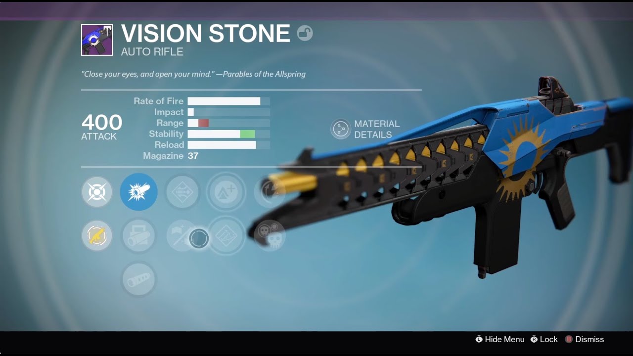 Destiny 1 Vision Stone Trials of Osiris legendary auto rifle drop + weapon test
