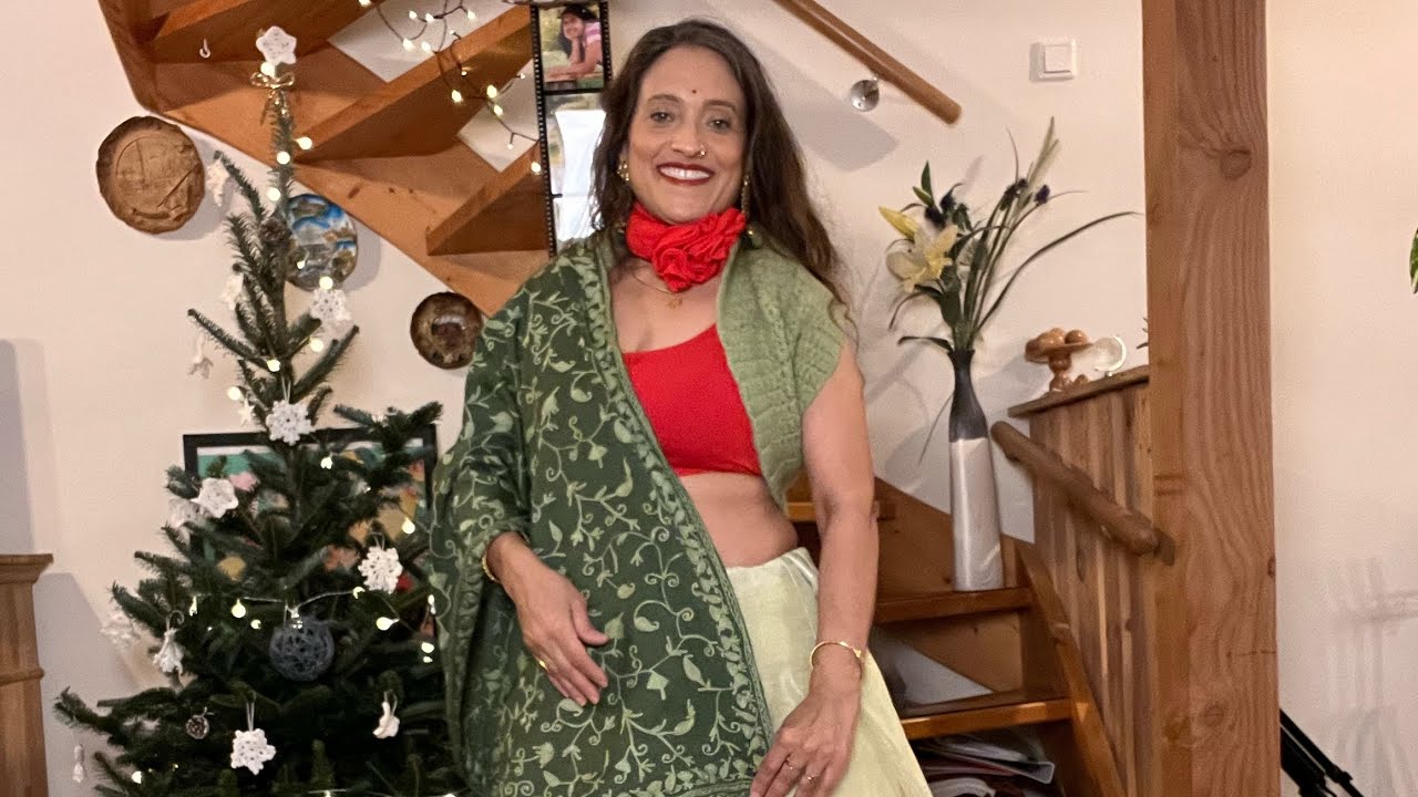 How to Drape Lehenga with Saree|Saree draping on Lehenga Step by Step |Trendy Fusion Style#christmas