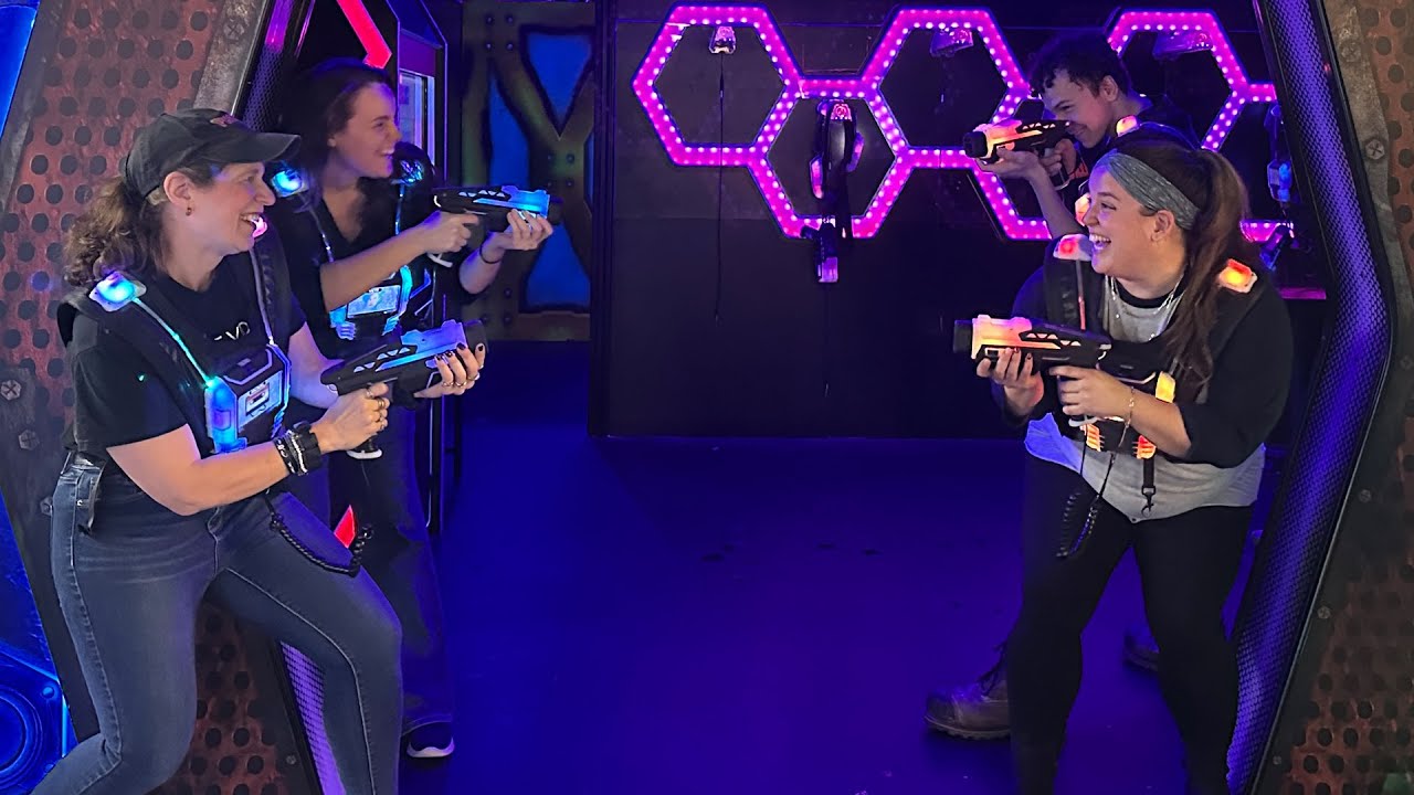 Very First Laser Tag Game for Liz, Kayla and Benjamin