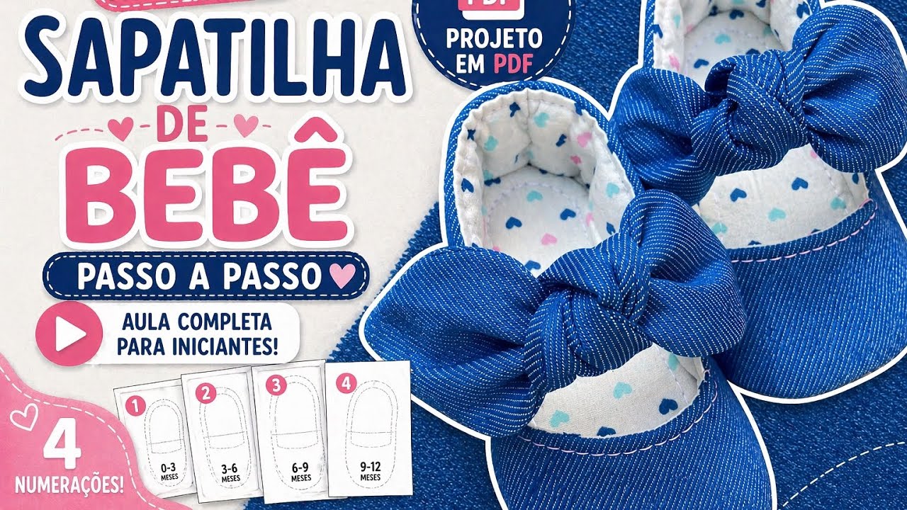 Sapatilha para meninas/ faça você mesmo/ Trabalho com artesanato 💙