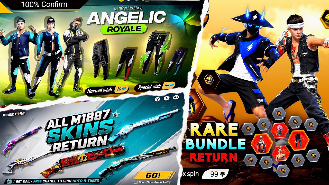 All Angelic Pant Return 🤯💥, Tropical Parrot M1887 Return | Free Fire New Event | Ff New Event