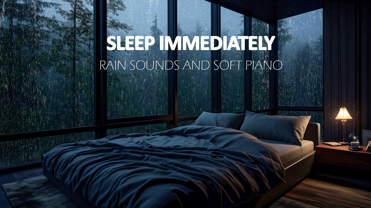 FALL INSTANTLY INTO SLEEP - Rain and Piano Sounds for Deep Sleep & Stress Relief