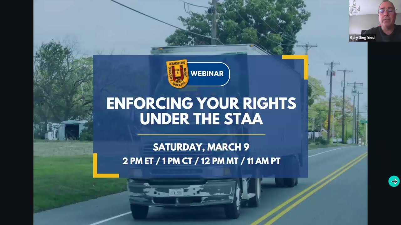 Webinar for Truckers: Enforcing Your Rights Under the STAA