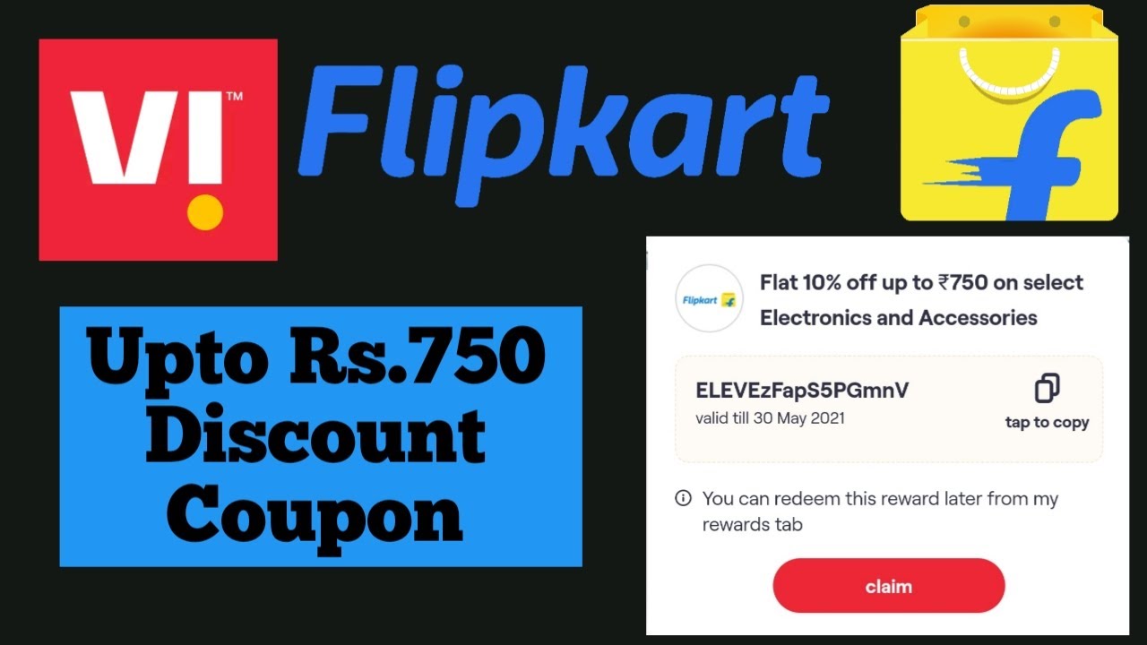 Vi App Flipkart Offer : Get upto Rs.750 Discount Coupon || Apply at Already Lowest Price Products