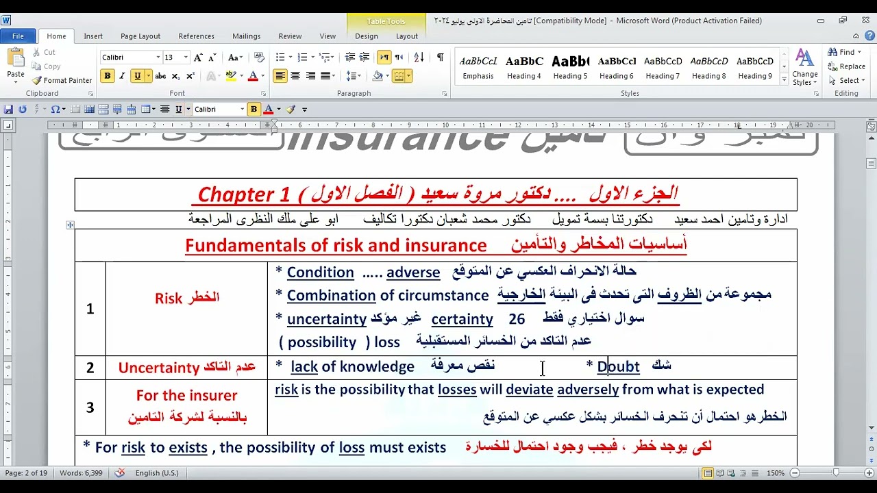 تامين انجليزي.. د. احمد سعيد.. #تعليم_مدمج #اكاديميه_الافضل #كلية_التجارة