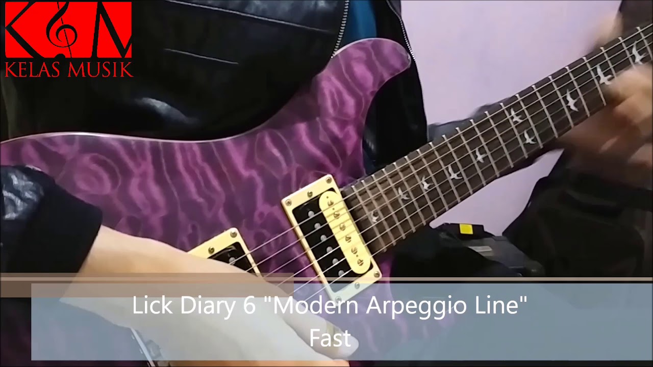 Belajar Lick Gitar Modern Arpeggio Line Cepat dan Lambat - Kelas Musik