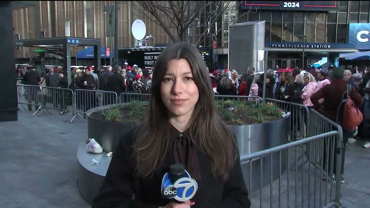 Attendees line up for former President Donald Trump's rally at Madison Square Garden