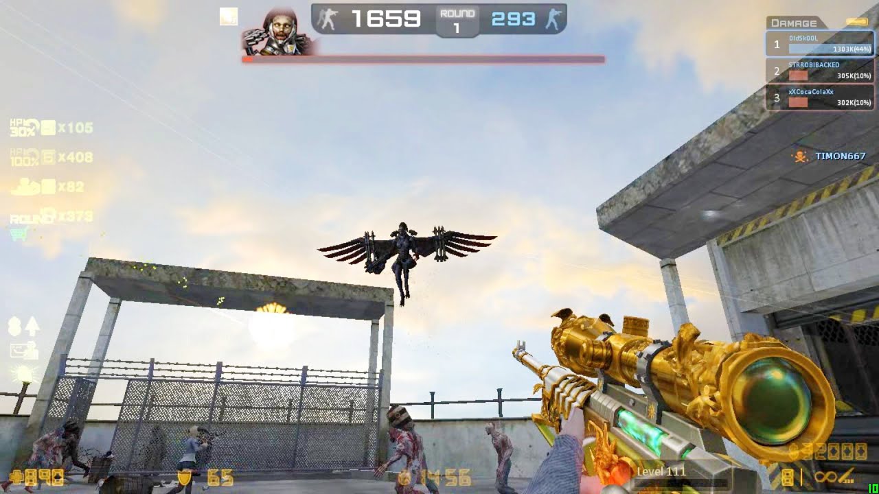 Counter-Strike Nexon: Zombies - Crono Wing Zombie boss Fight online gameplay on  Last Flight map