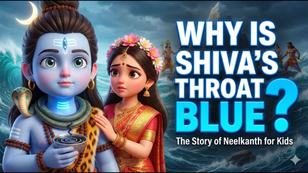 Why is Lord Shiva’s Throat BLUE? 🔵 | The Story of Neelkanth for Kids