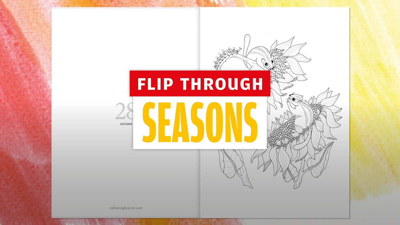 SEASONS colouring flip through | Colouring Heaven Collection Seasons #55