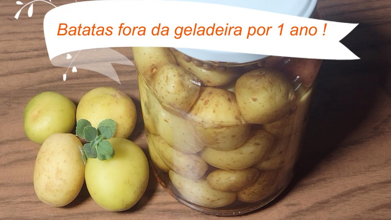 Como fazer conserva de batatas. Pode durar at&eacute; 1 ano fora da geladeira.